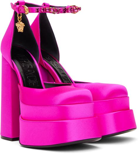 versace pink butterfly heels|Versace pink aevitas heels.